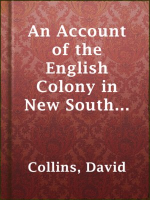 cover image of An Account of the English Colony in New South Wales, Volume 1